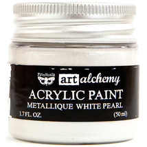Finnabair Art Alchemy Acrylic Paint 1.7 Fluid Ounces-Metallique White Pearl - $15.24