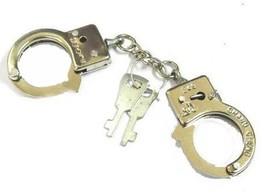 12 pair METAL CHROME THUMBCUFFS WITH 2 KEYS small handcuffs novelty toy ... - £9.44 GBP