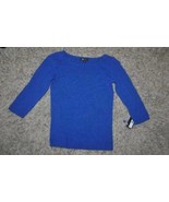 Womens Sweater AB Studio Blue Long Sleeve Crewneck $48-size S - £19.03 GBP