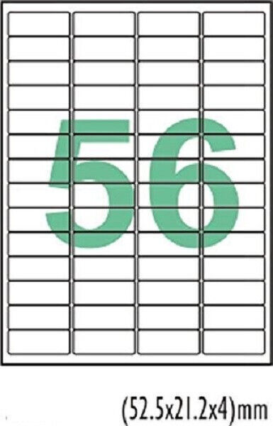 10 x Blank 56 Self adhesive Shipping labels sheets A4 52.5 x21.2 mm 4 ac... - $8.07