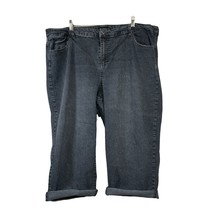 Sonoma Womens Size 24W Stretch Denim Capri Pants Black Wash - £9.24 GBP