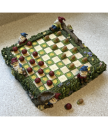 Vintage Ceramic Gnome Checkers Board  Game Mushrooms Vs Snails Board Onl... - $64.34