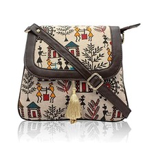Women &amp; Girls sling handbag with Indian traditional Rajasthan artwork - £20.48 GBP