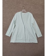 Pure J Jill Snap Front Cardigan Sweater Womens M Mint Green Cashmere Cotton - £20.91 GBP