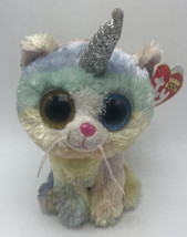 Ty Beanie Boos Heather Unicorn Cat  Glitter Eyes 2018 - £14.38 GBP