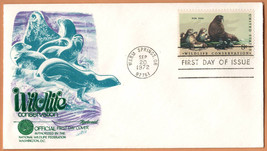 Us Warm Springs Or. 1972 Very Fine Fdc Wildlife Conservation Fur Seal 8c. - £1.43 GBP