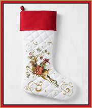 NEW RARE Williams Sonoma Twas the Night Before Christmas Reindeer Stocking 12 1/ - £27.51 GBP