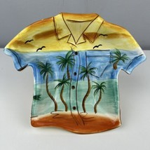 Clay Art Hawaiian Shirt Shaped 3D Bowl / Candy Dish - Palm Trees - £7.90 GBP
