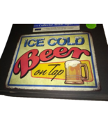 Ice Cold Beer On Tap Retro Metal Sign Man Cave Garage Bar 12&quot; X 15&quot; - £10.68 GBP