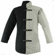 Mittelalterlich Gambeson Dick Gepolsterter Mantel Aketon Top Jacke Armor Mode W - $87.72+