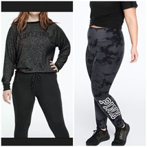 Victoria’s Secret Pink Lightweight Crew Pullover Sweater &amp; Camo Legging ... - $54.45