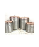 Vintage 8-Piece Aluminum Canister Set with Copper Lids Heller Hostess Wa... - €40,43 EUR
