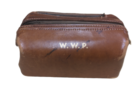 Vintage Betrix Pouch Kit California Leather Travel Shaving Case Initialed *Worn* - £27.94 GBP