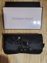 Victoria&#39;s Secret BLACK MAKE UP COSMETIC FOLDING JEWELRY TRAVEL BAG CLUT... - $22.26