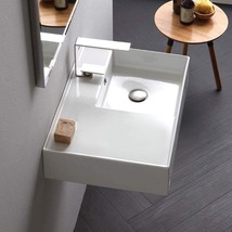 Scarabeo 5117-One Hole Bathroom Sink, One, White - £487.59 GBP