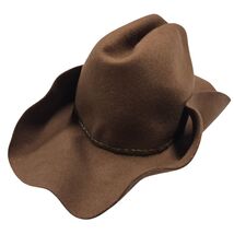 Gymboree Baby Brown Wool Cowboy Hat 6-12 Months Western Braided Band Far... - $44.55