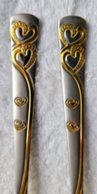 26 Pieces ARCHIAA Flatware DREAM LIVE Gold &amp; Silver Heart Pattern Stainless - $75.00
