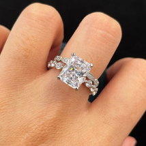 Radiant Cut Wedding Engagement Ring Set White Gold Fn Mother&#39;s Day Gift ... - $122.00