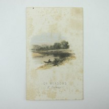 Color Lithograph Print Row Boat On Meadows North Conway New Hampshire An... - $14.99