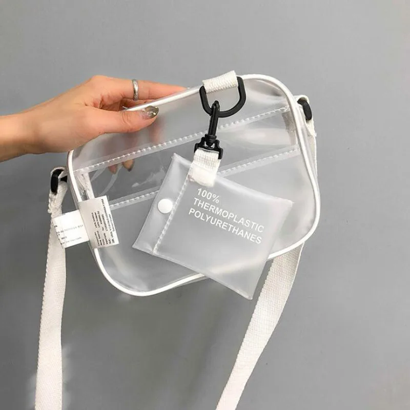Clear Crossbody Purse Bag Stadium Approved PVC Transparent Messenger Bag... - $17.22