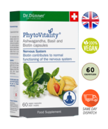 Dr Dunner PhytoVitality Nervous System Ashwagandha, Basil &amp; Biotin 60 Ca... - $462.20 MXN