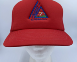 Banff Canada Vtg Trucker Hat Snapback Foam Mesh Back Cap Red Embroidered - £12.35 GBP