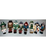 Vintage Flat Handpainted Wooden Nutcracker Toy Soldier Set of 8 - $126.72 MXN