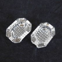 Salt Cellars Set of 2 Clear Glass Rectangle Vintage 2&quot; x 1.5&quot; x .75&quot; Ser... - £6.26 GBP