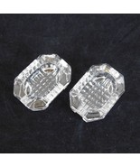 Salt Cellars Set of 2 Clear Glass Rectangle Vintage 2&quot; x 1.5&quot; x .75&quot; Ser... - £5.89 GBP