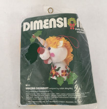 Vintage 1982 dimensions puffie stuffins needlepoint kit unicorn ornament... - $19.75