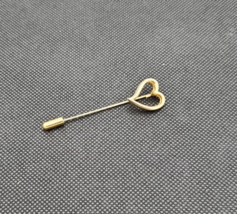 Vintage Gold Tone Heart Lapel Stick Pin - £9.30 GBP