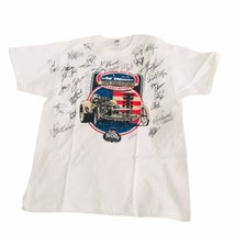 Hot Rod L w/All Over Hand Signed Autographs Racing Cars 60th Anniversary T-Shirt - £73.57 GBP