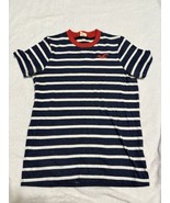 Youth Medium Hollister Tee Striped Navy White Red - $20.44 CAD