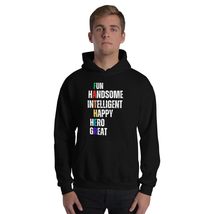 Fun Handsome Intelligent Happy Hero Great Father&#39;s Day Unisex Hoodie Black - $36.02+