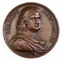 1727 Sir Isaac Newton, Maître de La Excellent État Bronze Médaille - $247.49