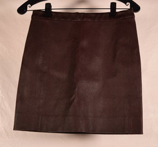 Vince Womens Leather Mini Skirt Brown S New - £116.29 GBP