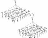 2 Pack Stainless Steel Clip And Drip Hangers Clothes Drying Rack Laundry... - $31.99