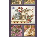 24&quot; X 44&quot; Panel Cats &#39;N Quilts Kittens Pets Animals Cotton Fabric Panel ... - £7.41 GBP