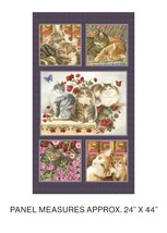 24&quot; X 44&quot; Panel Cats &#39;N Quilts Kittens Pets Animals Cotton Fabric Panel M213.30 - £7.32 GBP