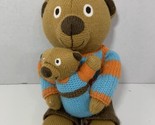 Latitude Enfant Wooly Emile Emilian mom baby knit teddy bear blue orange... - $9.89