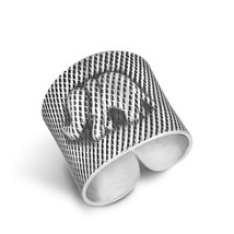 Net Design Elephant Thai Karen Hill Tribe Wrap Adjustable .95 Fine Silver Ring - £24.67 GBP