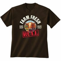 Farm T-shirt S XL 2XL Fresh Bull NWT Brown Unisex Cotton - €17,67 EUR