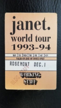 JANET JACKSON - WORKING  ROSEMONT, ILLINOIS ORIGINAL CLOTH TOUR BACKSTAG... - $11.00