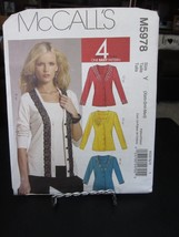 McCall's M5978 Misses Cardigans & Top Pattern - Size XS/S/M (4-14) Bust 29.5-36 - $8.90