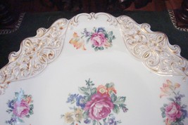 ILMENAU-HENNEBERG Porcelain (Germany)-Mid Century,Floral Molded platter[141] - £59.35 GBP