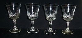 4  Vintage Stem Wine Bar Glasses Swirl~5 5/8 tall Excellent - £14.08 GBP