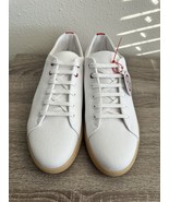 JAK Minimalist White Tennis Shoes Canvas Sneakers Gum Sole Size 10.5 Men&#39;s - $59.99