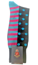 Punto Italian Polka Dot Stripes Dress Socks Egyptian Cotton 10-13 Black ... - £22.38 GBP