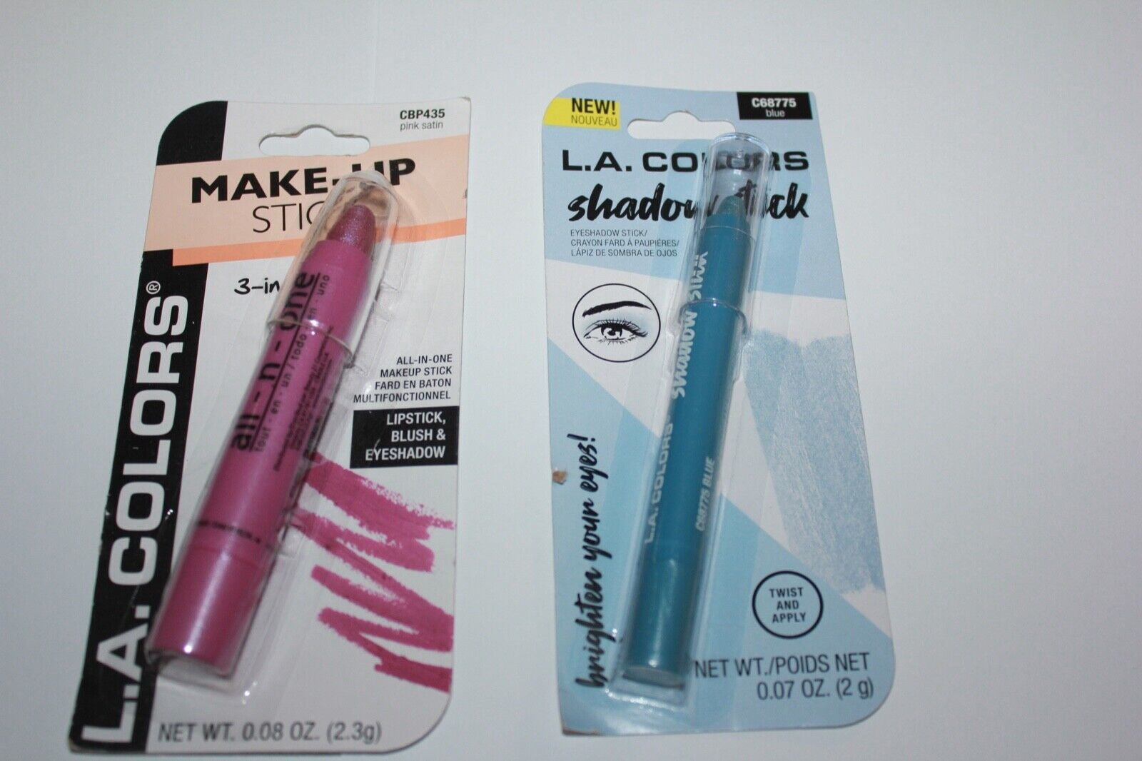 L.A. Colors Shadow Stick C68775 + L.A Colors Make- Up Stick CBP435 In Box - $11.39