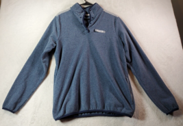 Columbia PFG Sweatshirt Womens Large Gray 100% Polyester Long Sleeve 1/4 Button - £15.10 GBP
